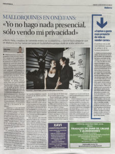 Rozyo y Gerard Equis hablan sobre Onlyfans en el Diario de Mallorca